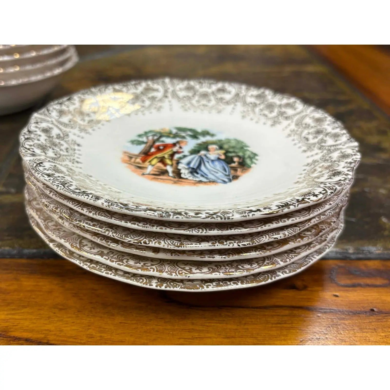 Vintage 26-Piece Chantilly by Sebring Pottery Set - 22K Gold Filigree