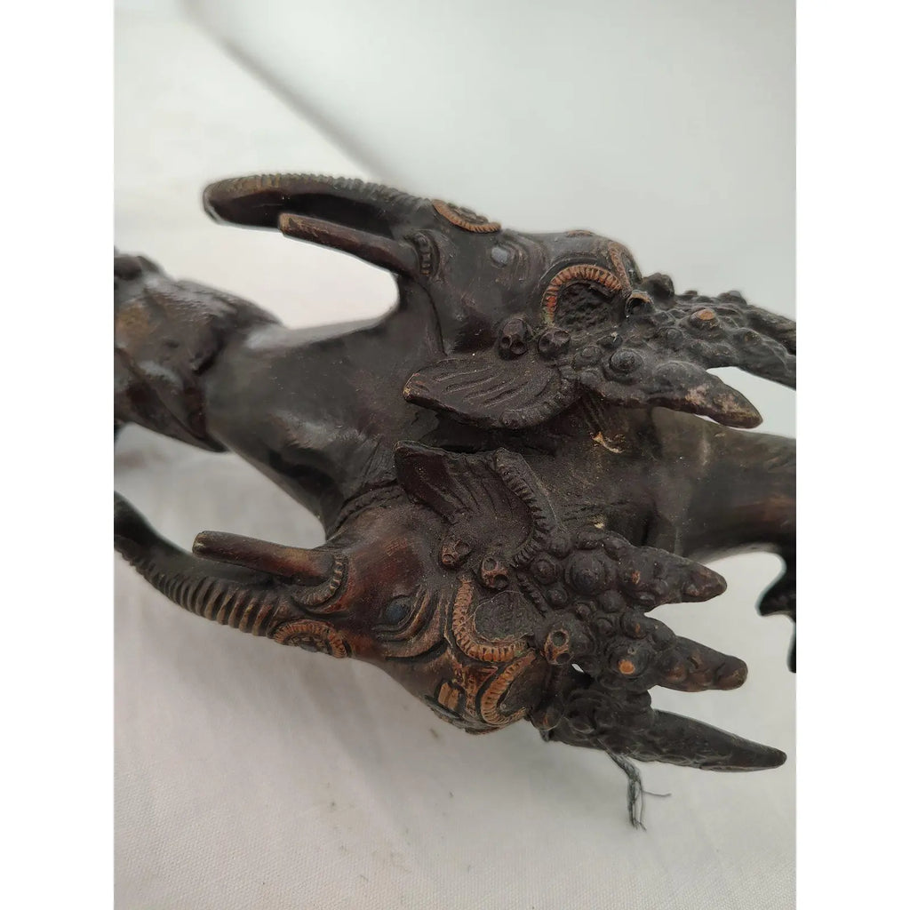 Large 20th Century Tibetan Bronze Ritual Kartika Phurba with Hayagriva