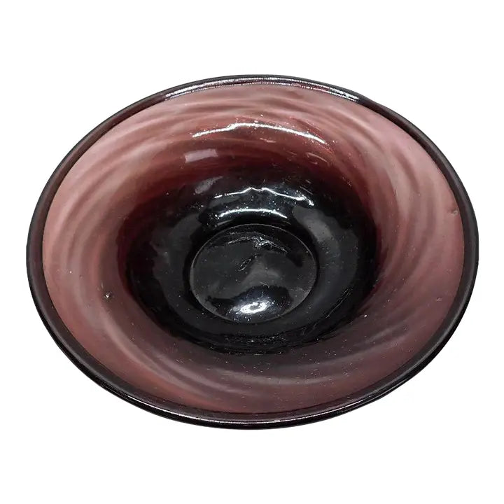 Mid-Century Modern Hand-Blown Large Amethyst Glass Centerpiece Bowl