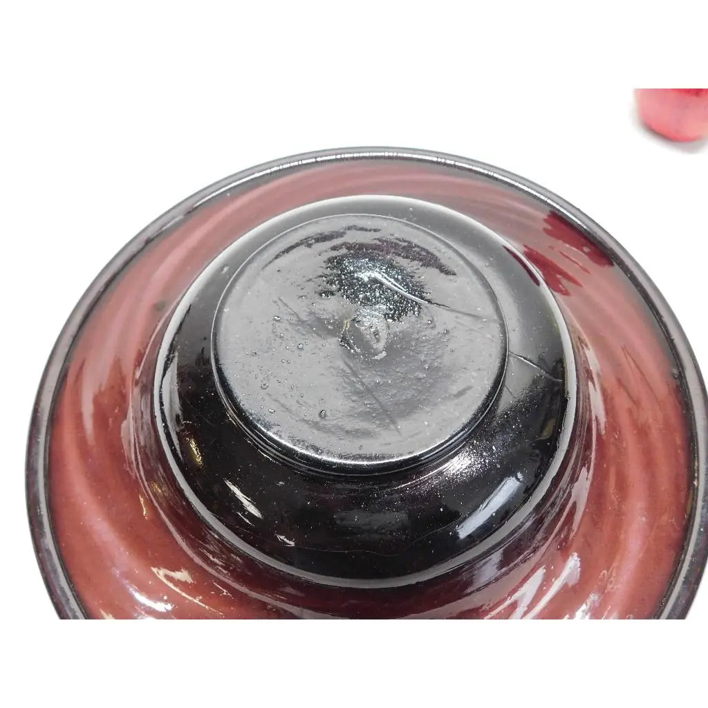 Mid-Century Modern Hand-Blown Large Amethyst Glass Centerpiece Bowl