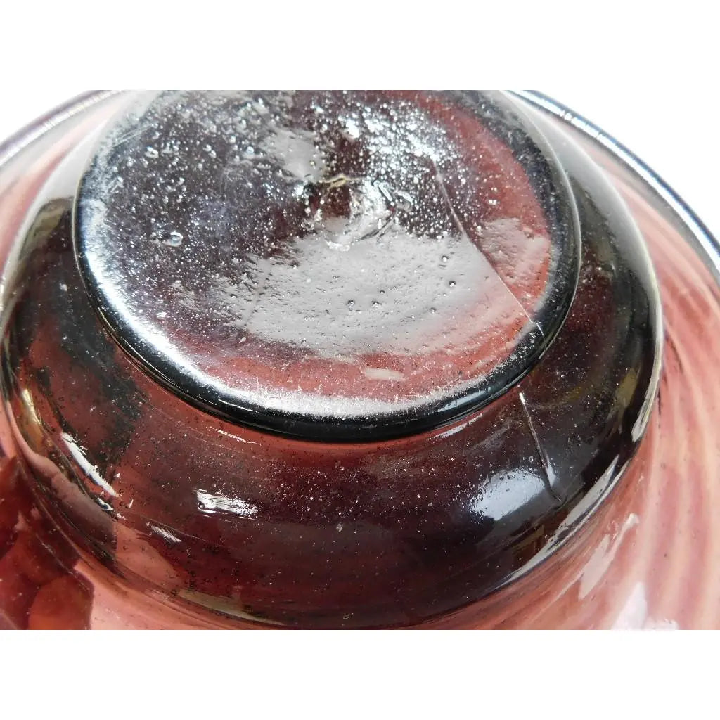 Mid-Century Modern Hand-Blown Large Amethyst Glass Centerpiece Bowl