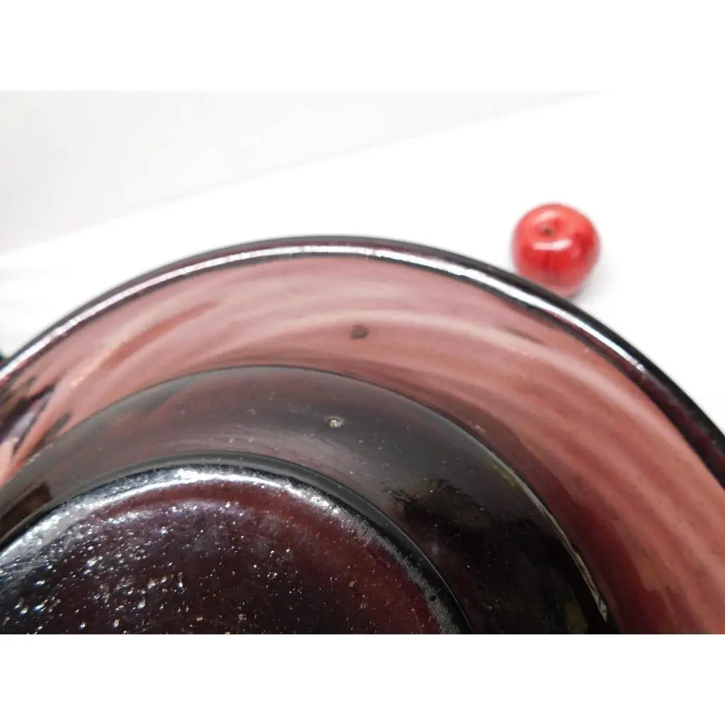 Mid-Century Modern Hand-Blown Large Amethyst Glass Centerpiece Bowl