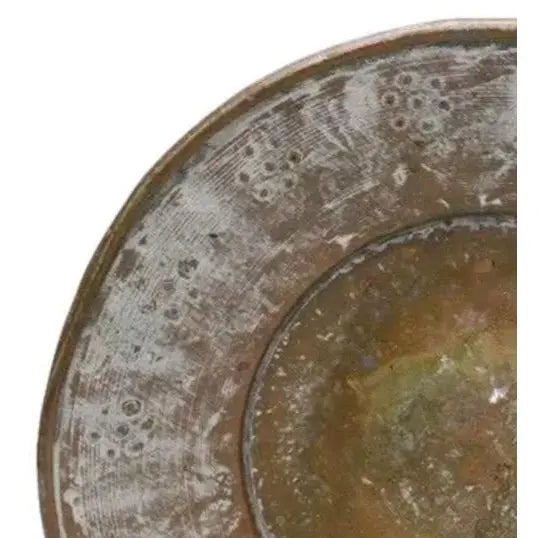 Antique 19th Century Ottoman Tinned Copper Hand-Hammered Bowl 13 Inches