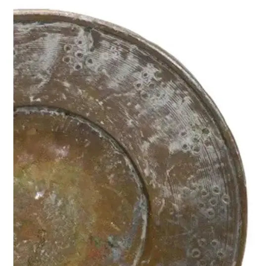Antique 19th Century Ottoman Tinned Copper Hand-Hammered Bowl 13 Inches