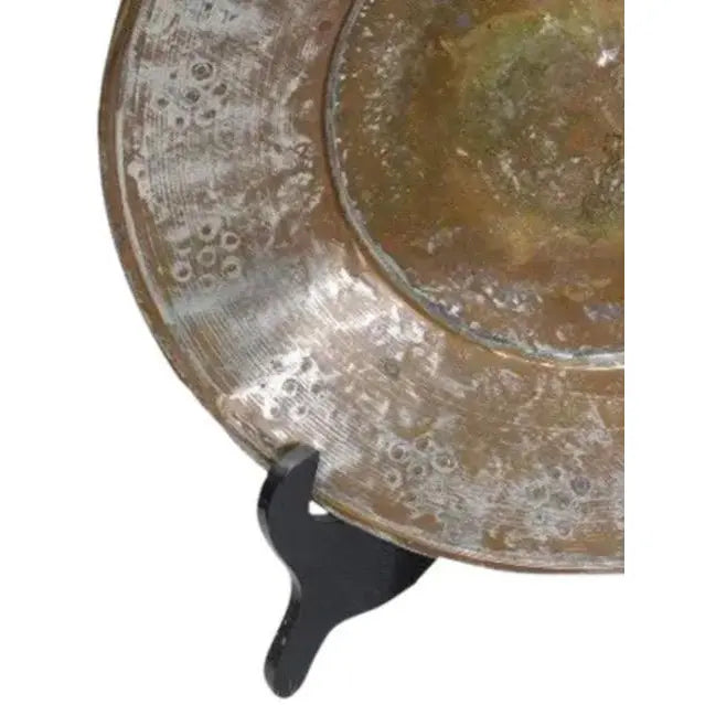 Antique 19th Century Ottoman Tinned Copper Hand-Hammered Bowl 13 Inches