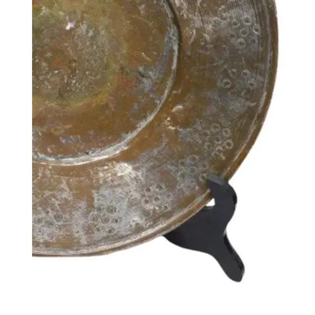 Antique 19th Century Ottoman Tinned Copper Hand-Hammered Bowl 13 Inches