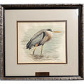 Original Arthur Singer Watercolor Painting Great Blue Heron Signed And Framed