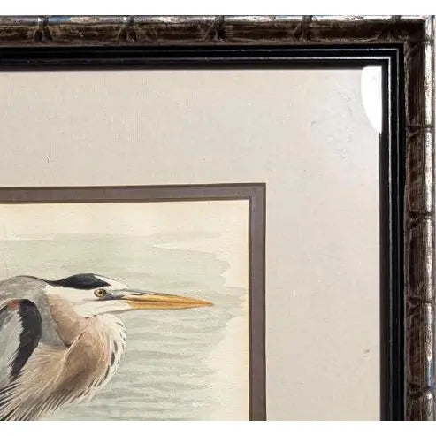 Original Arthur Singer Watercolor Painting Great Blue Heron Signed And Framed