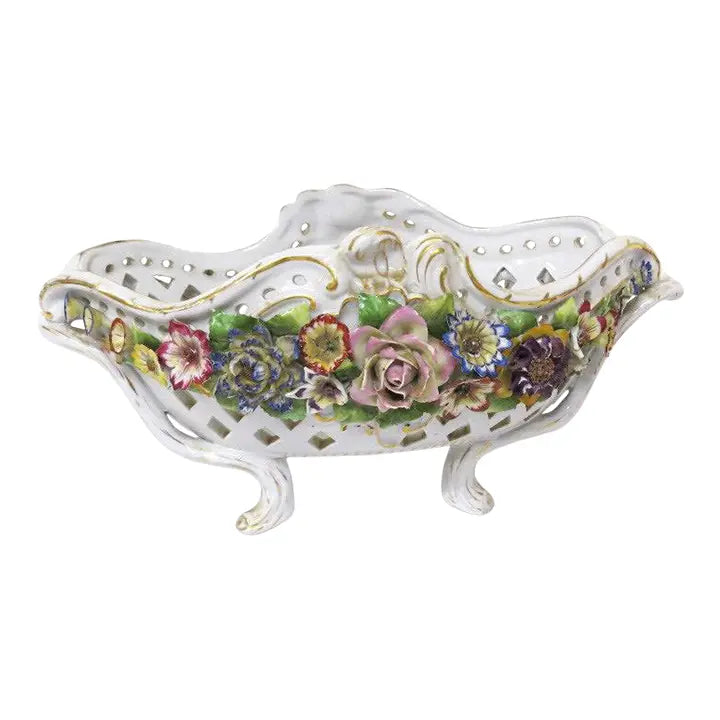 Antique Von Schierholz Reticulated Porcelain Console Bowl - 1907-1927