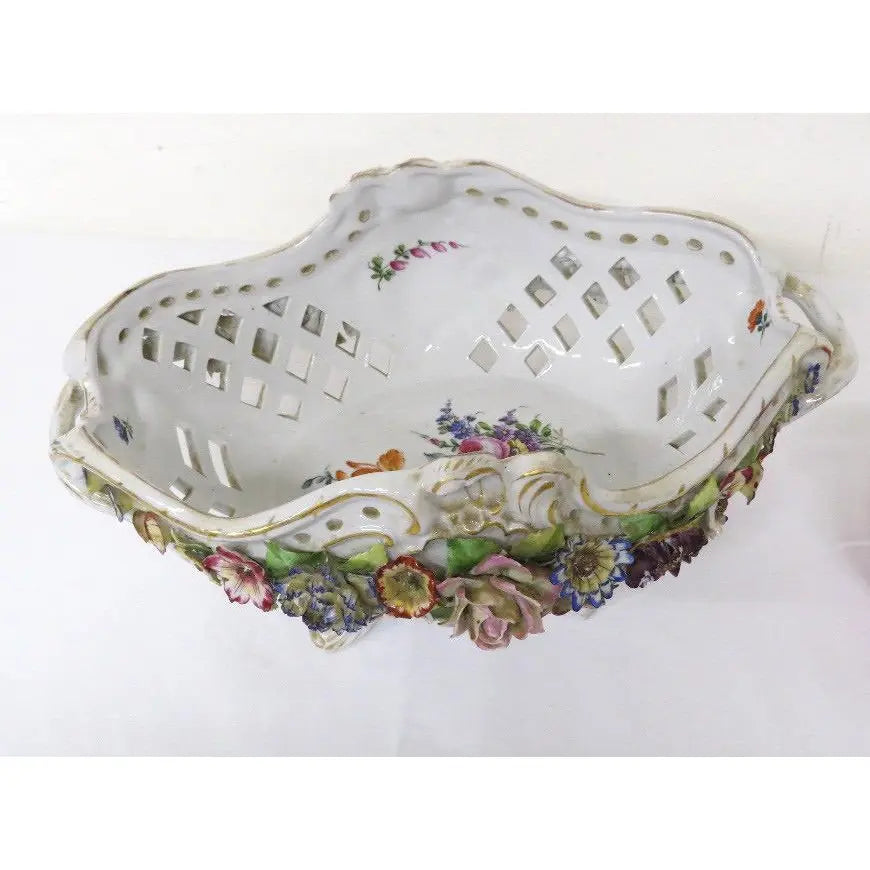 Antique Von Schierholz Reticulated Porcelain Console Bowl - 1907-1927
