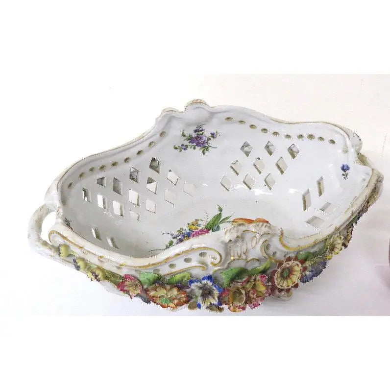 Antique Von Schierholz Reticulated Porcelain Console Bowl - 1907-1927