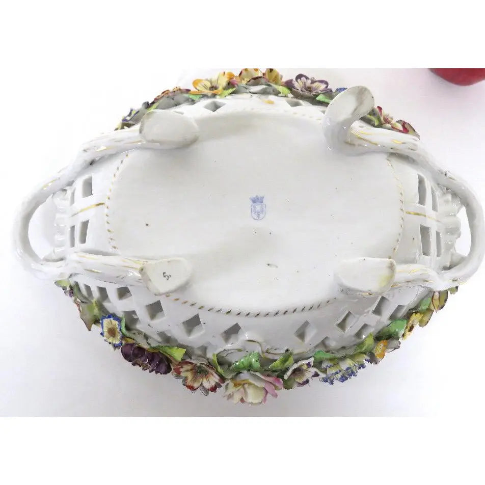 Antique Von Schierholz Reticulated Porcelain Console Bowl - 1907-1927