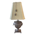 Vintage John Richard Neoclassical Lion Head Urn Lamp with Tassel Shade