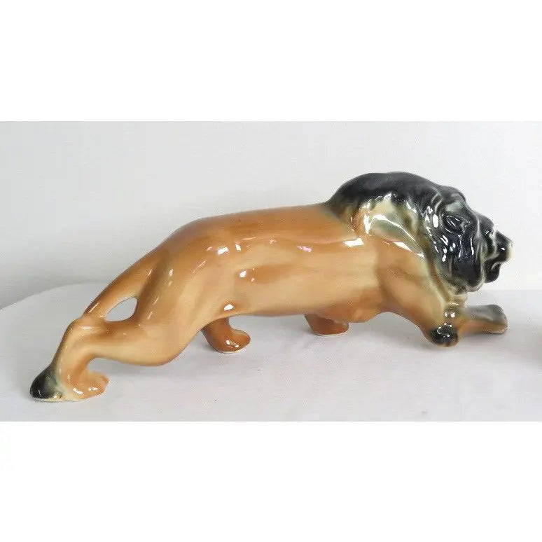 Vintage Robinson Ransbottom "Prowling Lion" Art Pottery Sculpture