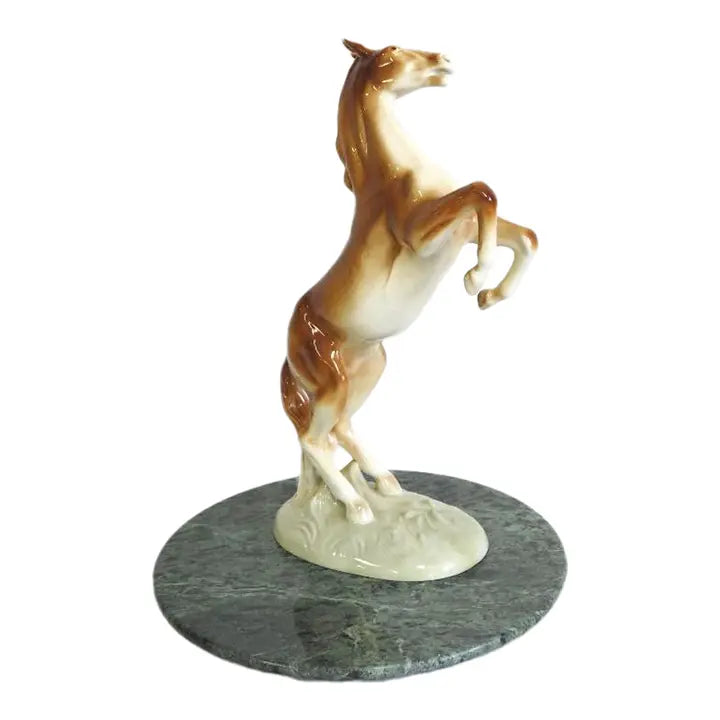 Vintage Royal Dux Rearing Stallion Porcelain Figurine (c. 1960-1978)