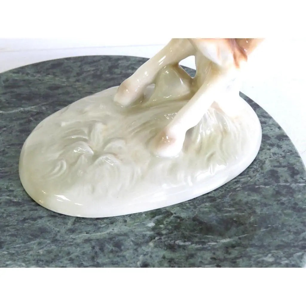 Vintage Royal Dux Rearing Stallion Porcelain Figurine (c. 1960-1978)