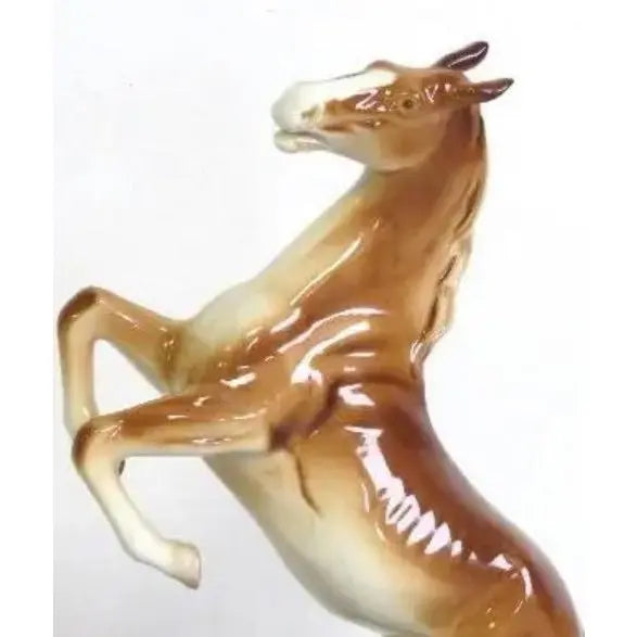 Vintage Royal Dux Rearing Stallion Porcelain Figurine (c. 1960-1978)