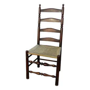 Antique 19th Century American Primitive Four Slat Ladderback Chair - 43”