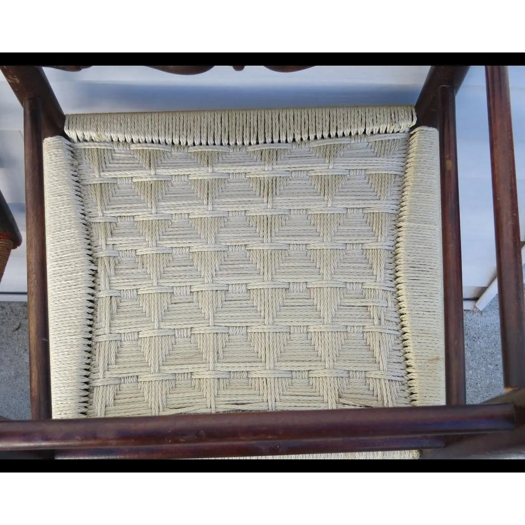 Antique 19th Century American Primitive Four Slat Ladderback Chair - 43”