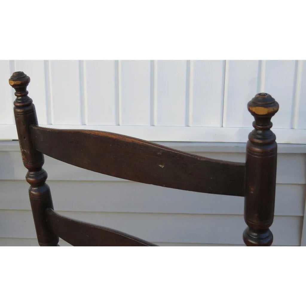 Antique 19th Century American Primitive Four Slat Ladderback Chair - 43”