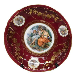 Vintage Mitterteich Bavaria 10.5" Cabinet Plate – Gilded Neoclassical "Courting Couple" Scene