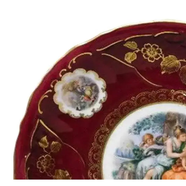 Vintage Mitterteich Bavaria 10.5" Cabinet Plate – Gilded Neoclassical "Courting Couple" Scene