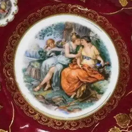 Vintage Mitterteich Bavaria 10.5" Cabinet Plate – Gilded Neoclassical "Courting Couple" Scene