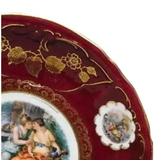 Vintage Mitterteich Bavaria 10.5" Cabinet Plate – Gilded Neoclassical "Courting Couple" Scene