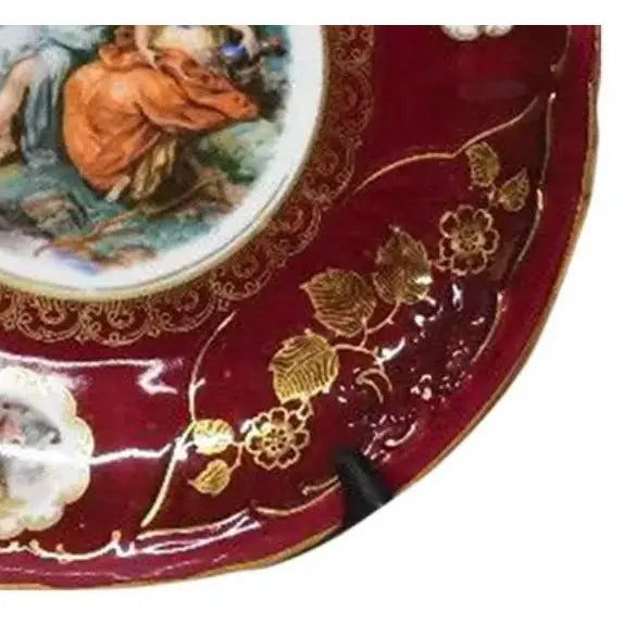 Vintage Mitterteich Bavaria 10.5" Cabinet Plate – Gilded Neoclassical "Courting Couple" Scene
