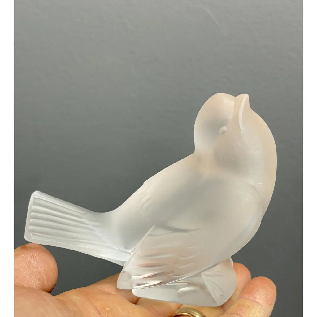 The Singing Sparrow (Moineau Coquet) - A Mid-Century Lalique Frosted Crystal Masterpiece