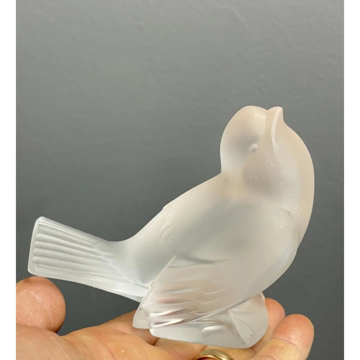 The Singing Sparrow (Moineau Coquet) - A Mid-Century Lalique Frosted Crystal Masterpiece