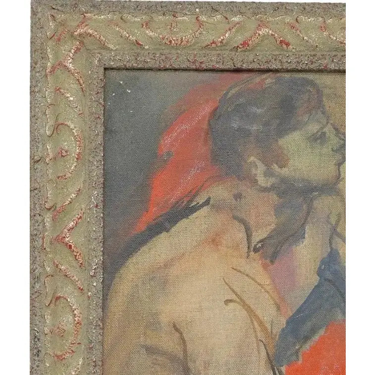 Original Mid-Century Oil on Canvas "Figural Study" by Doris Klein (NY, 1918-2002)