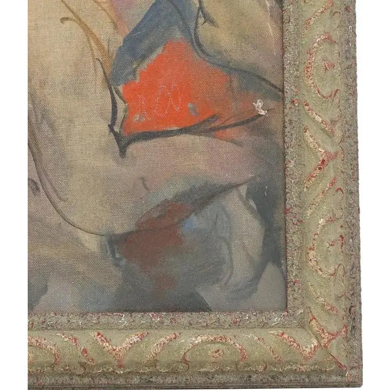 Original Mid-Century Oil on Canvas "Figural Study" by Doris Klein (NY, 1918-2002)