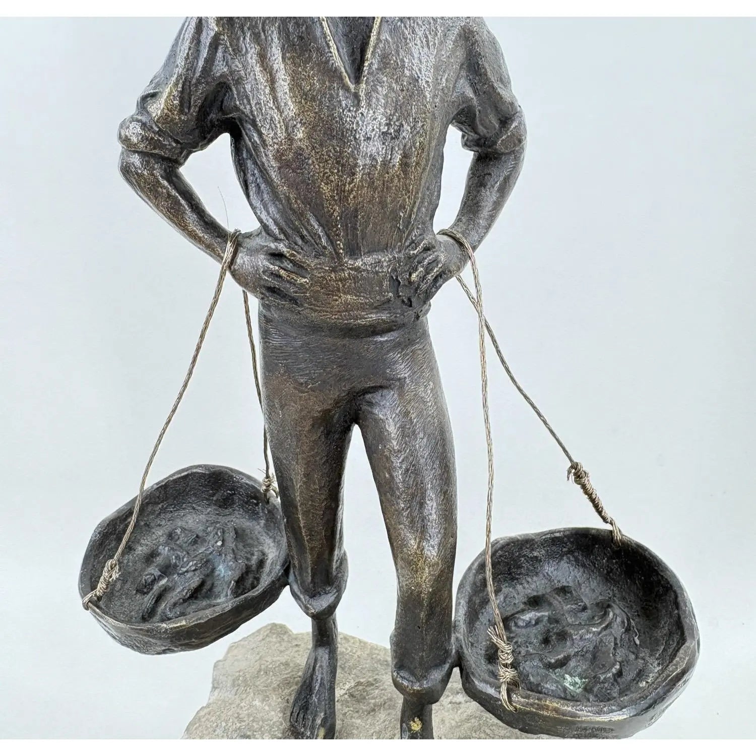 "El Cenachero" – Authentic Signed Bronze Sculpture by Jaime Pimentel