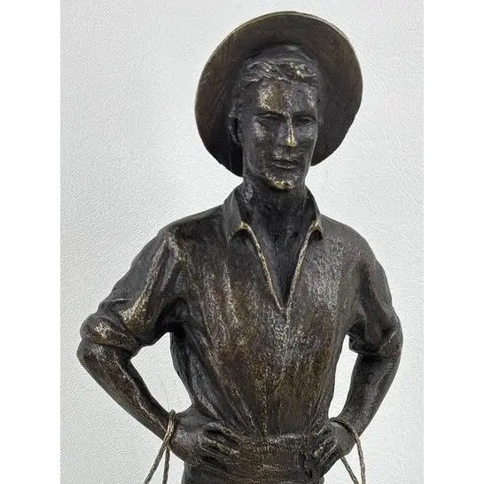 "El Cenachero" – Authentic Signed Bronze Sculpture by Jaime Pimentel
