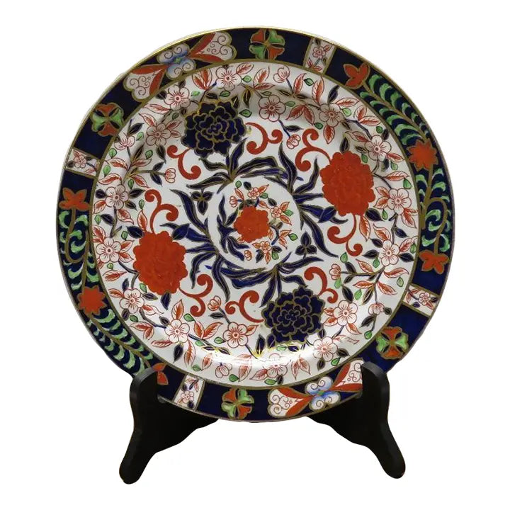 Antique Late 19th Century Royal Crown Derby Imari Pattern Dinner Plate - 10"