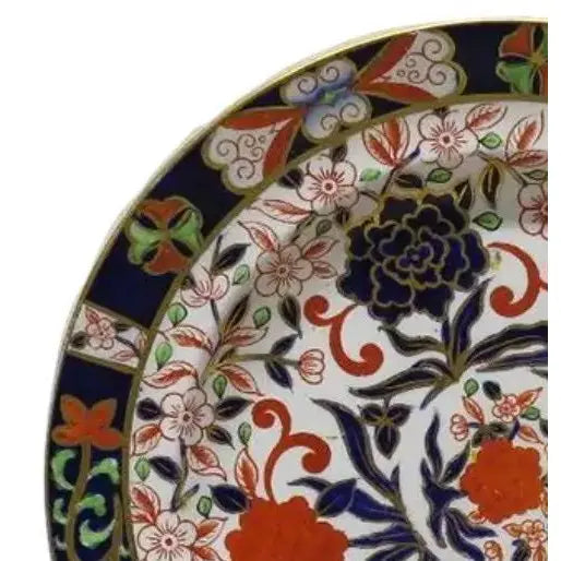 Antique Late 19th Century Royal Crown Derby Imari Pattern Dinner Plate - 10"