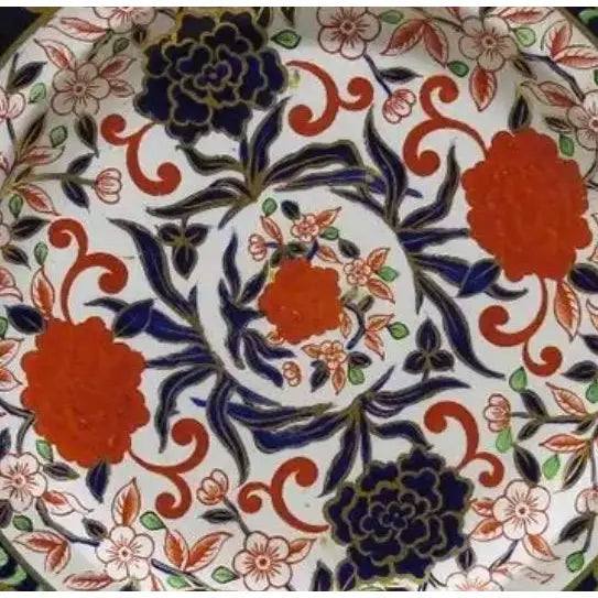 Antique Late 19th Century Royal Crown Derby Imari Pattern Dinner Plate - 10"