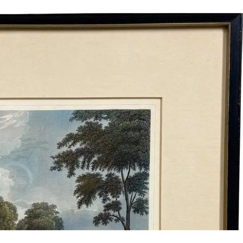 Antique Hand-Colored Steel Engraving: "Yale College & State House, New Haven, Connecticut" (c. 1831)