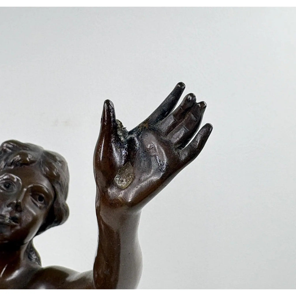 Antique French Art Nouveau Bronze Sculpture Musique By Marcel Debut