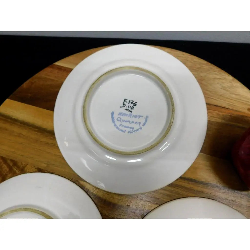 Vintage Henriot Quimper Faience Hand-Painted Plates - Set of 3