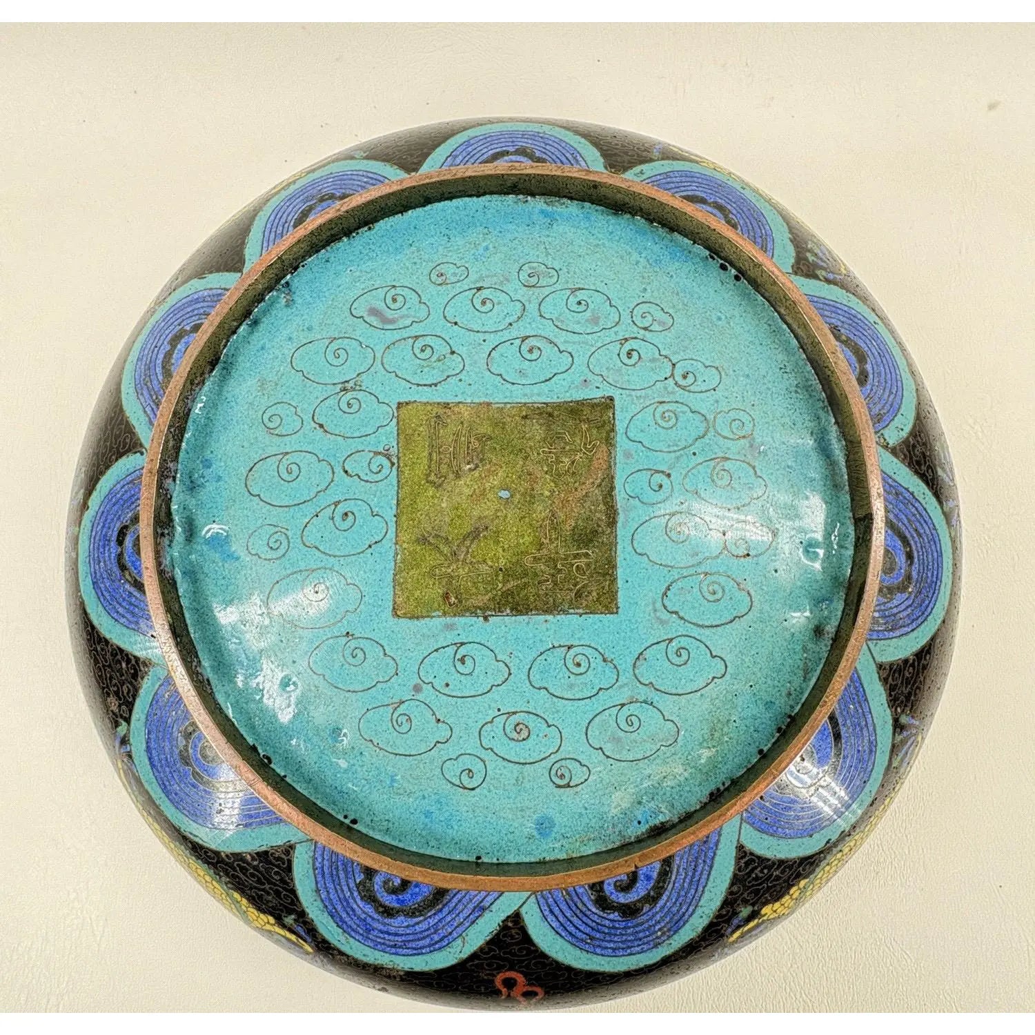 Antique Chinese Cloisonné Dragon Centerpiece Bowl – c. 1900