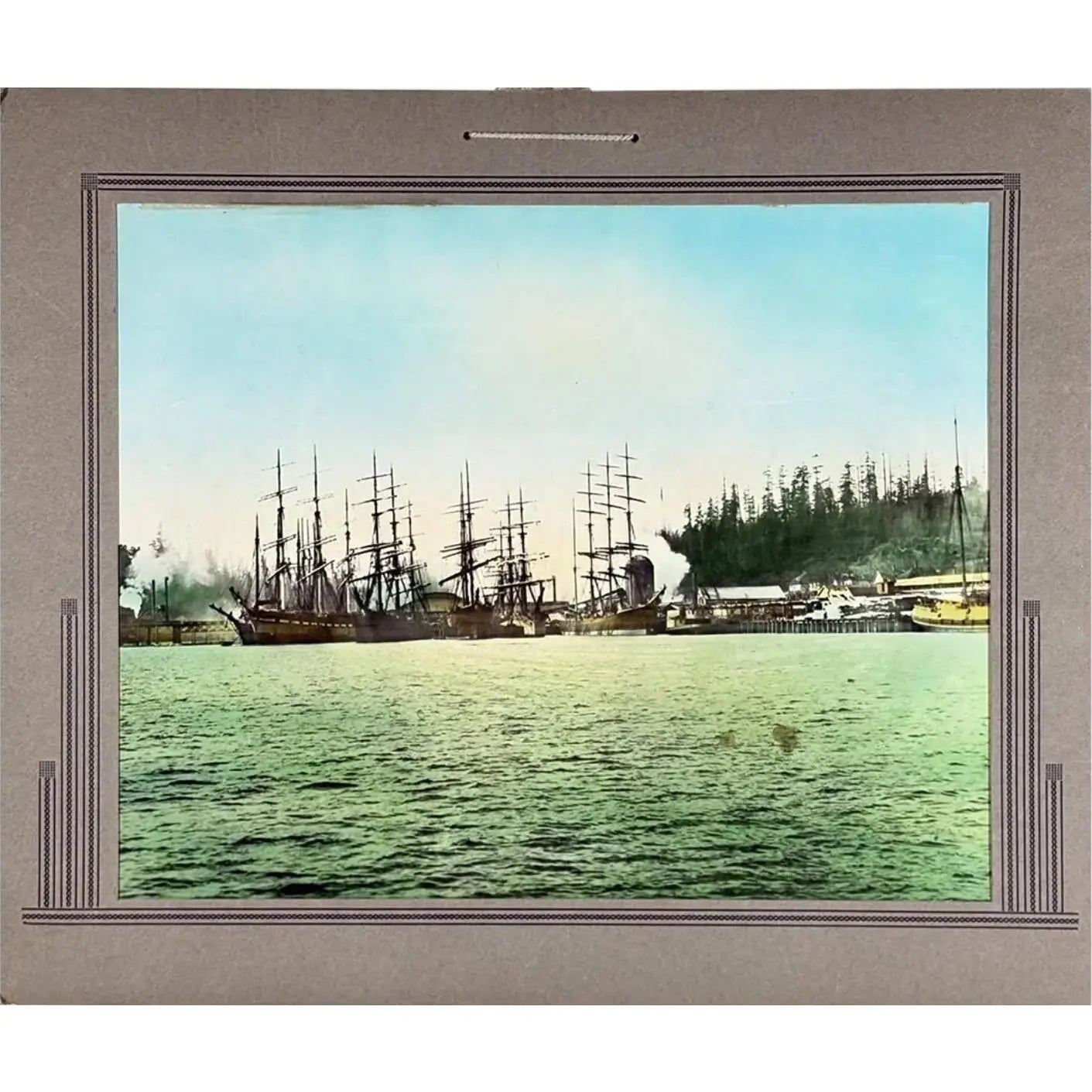 Rare Antique Hand-Colored Photograph of Port Blakely, WA Mill (c. 1900) by Wilhelm Hester