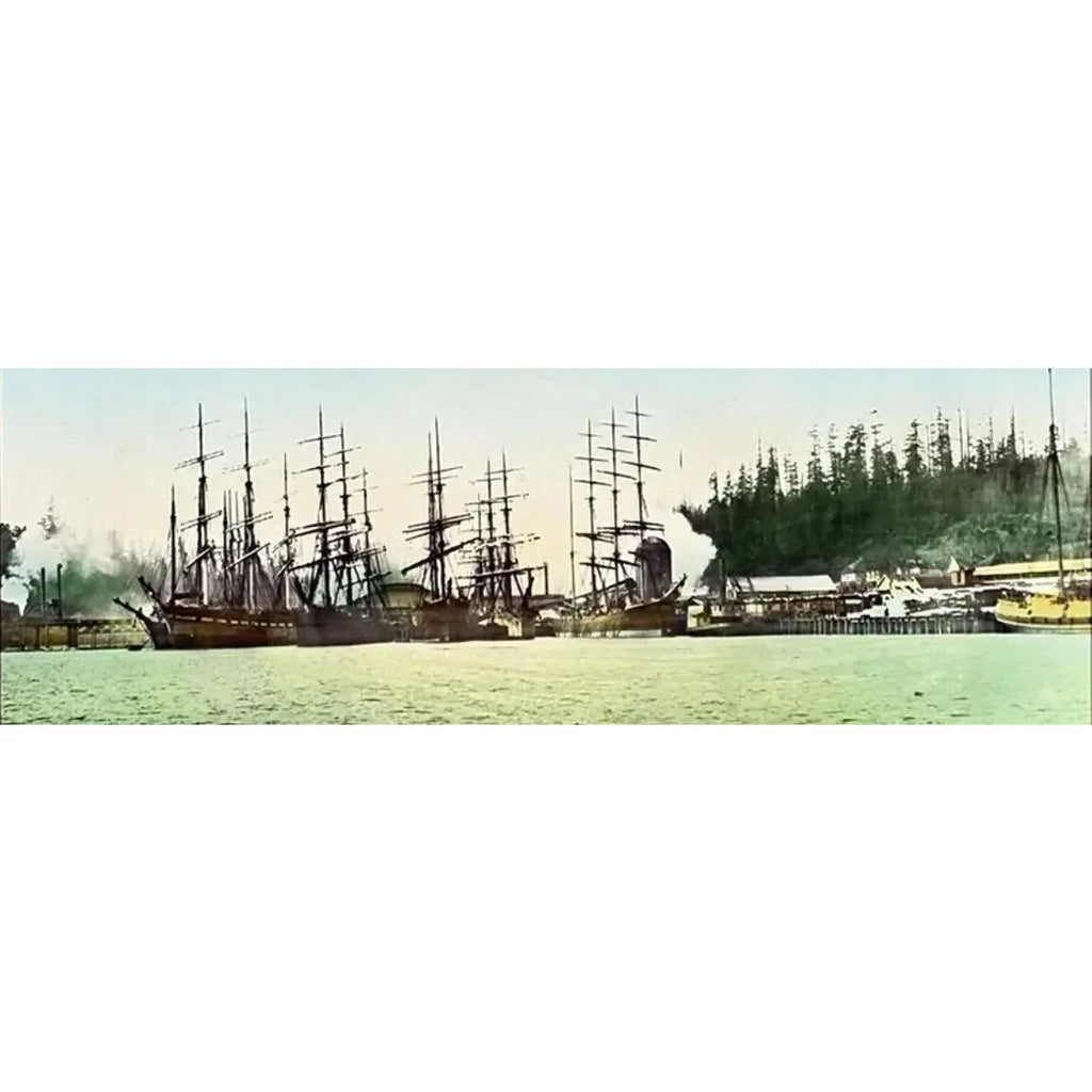 Rare Antique Hand-Colored Photograph of Port Blakely, WA Mill (c. 1900) by Wilhelm Hester