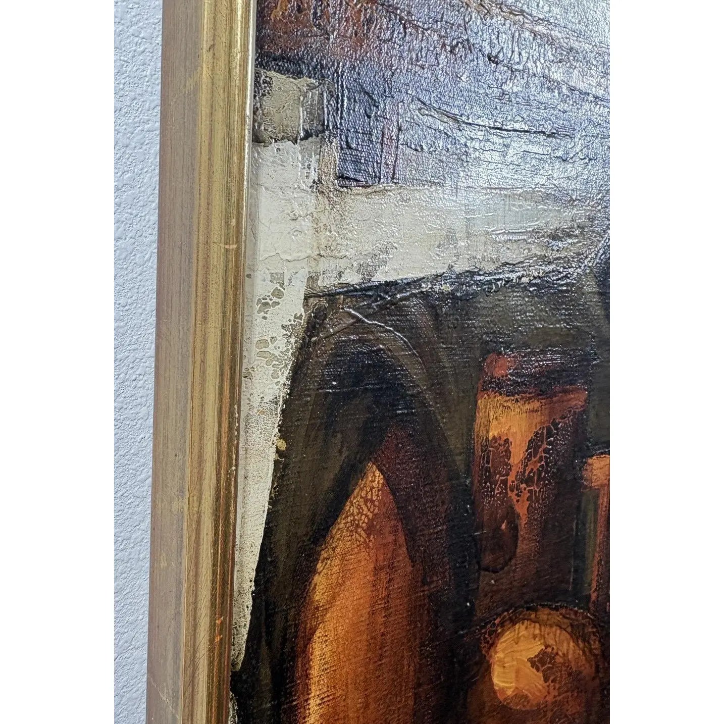 Monumental 1968 Fermin Hernandez Garbayo Spanish Expressionist Oil Painting A Thousand Words