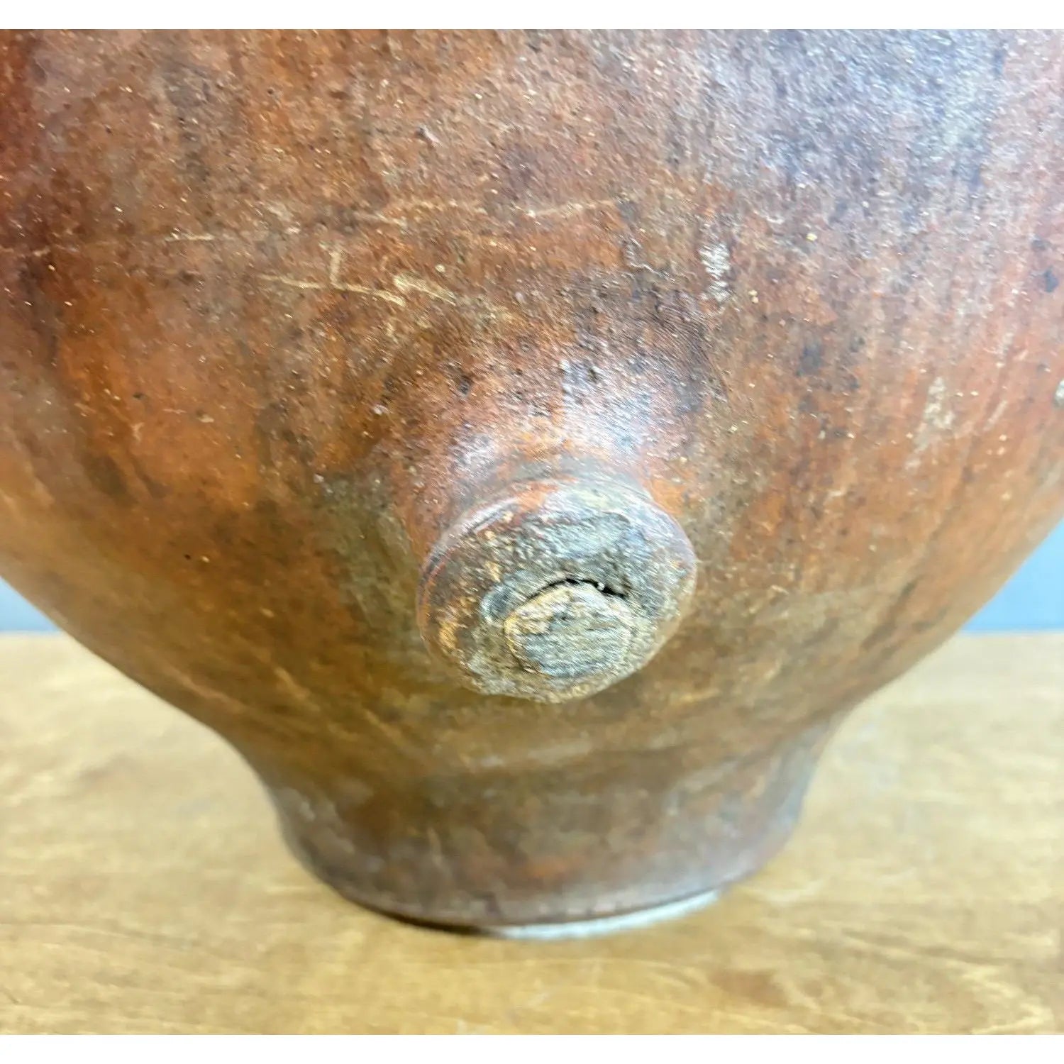 19th-Century Spanish Terracotta Tinaja - An Authentic Mediterranean Storage Jar - A Masterpiece of Wabi-Sabi Beauty