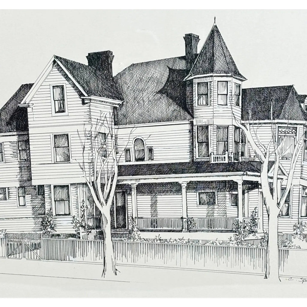 Original Pen & Ink Rendering of Seattle’s Historic Ward-Heintz House