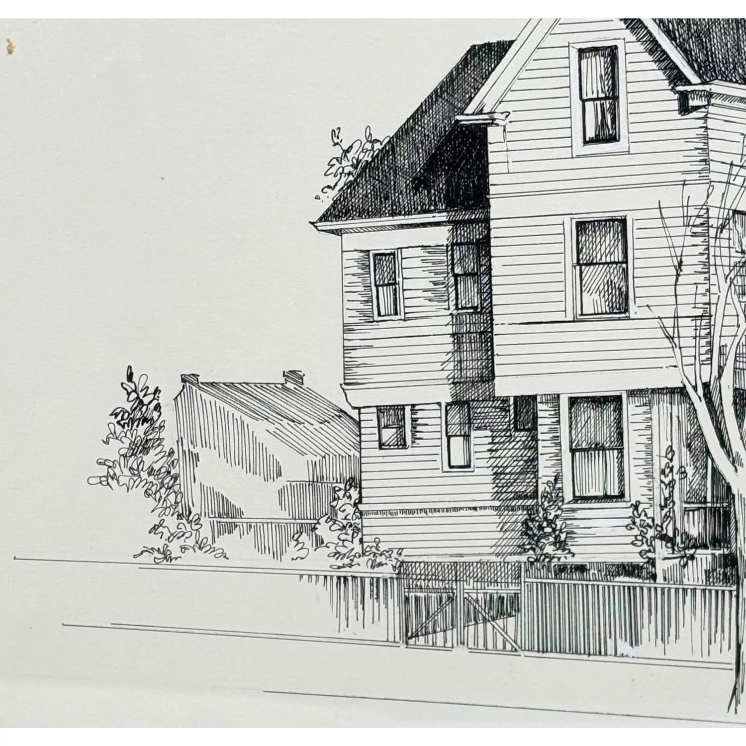 Original Pen & Ink Rendering of Seattle’s Historic Ward-Heintz House