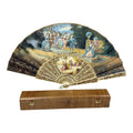 Late 19th Century Signed J Billvas Hand Painted Silk Fan in Original Simon Loscertales Bona Roma Box