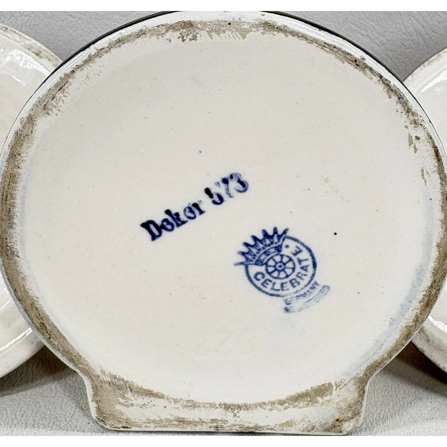Antique "Celebrate" Semi-Porcelain 3-Piece Desk Set | Staffordshire, England (c. 1900)